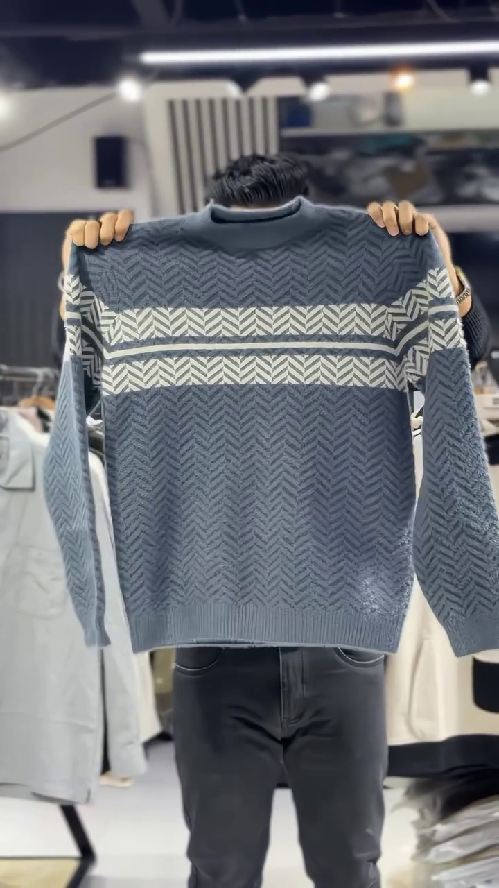 Classic Chevron Knit Sweater – Premium Winter Elegance ❄️✨