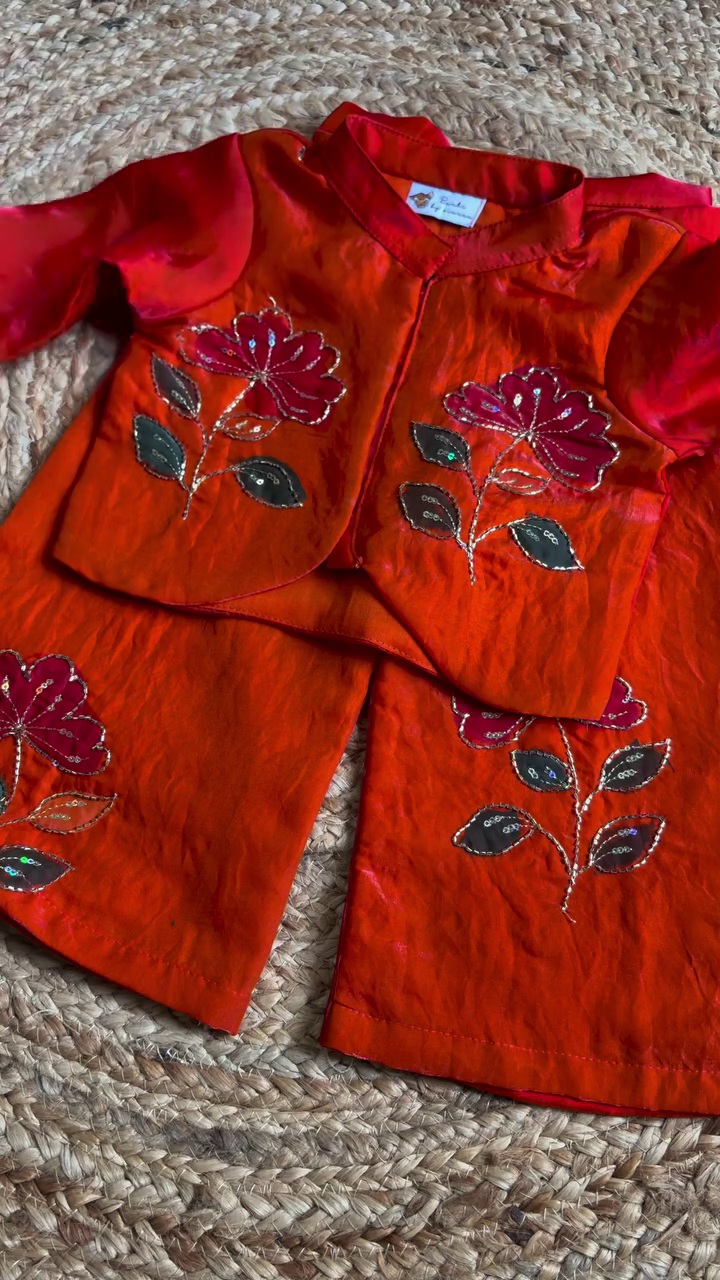 Royal Bloom Ethnic Kurta Set for Kids 🌸✨