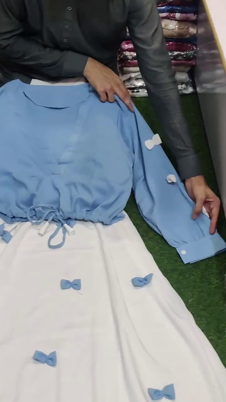 💙 Elegant Bow-Detail Co-Ord Set – Graceful & Trendy Look