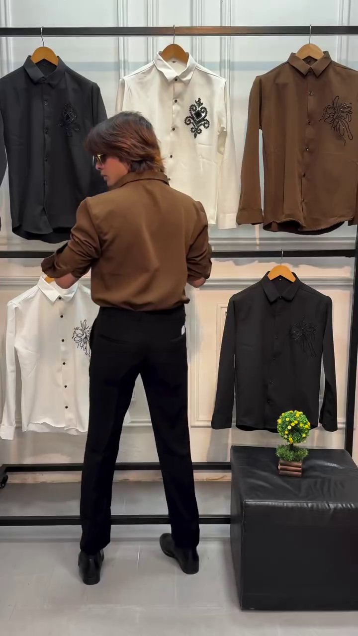 🌟 Regal Charm Embroidered Men’s Shirt – Premium Party & Occasion Wear 🌟