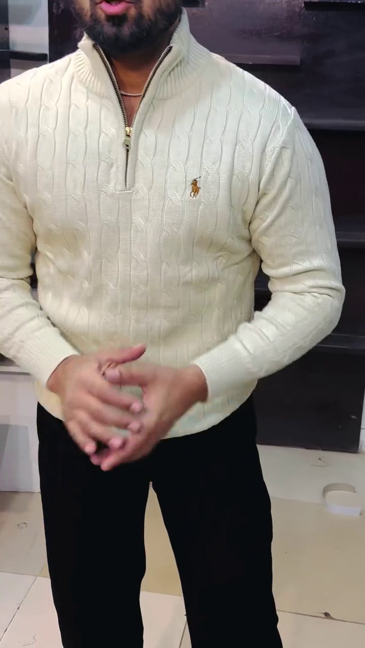 ✨ Premium Cable Knit Half-Zip Sweater – Timeless Winter Essential ✨