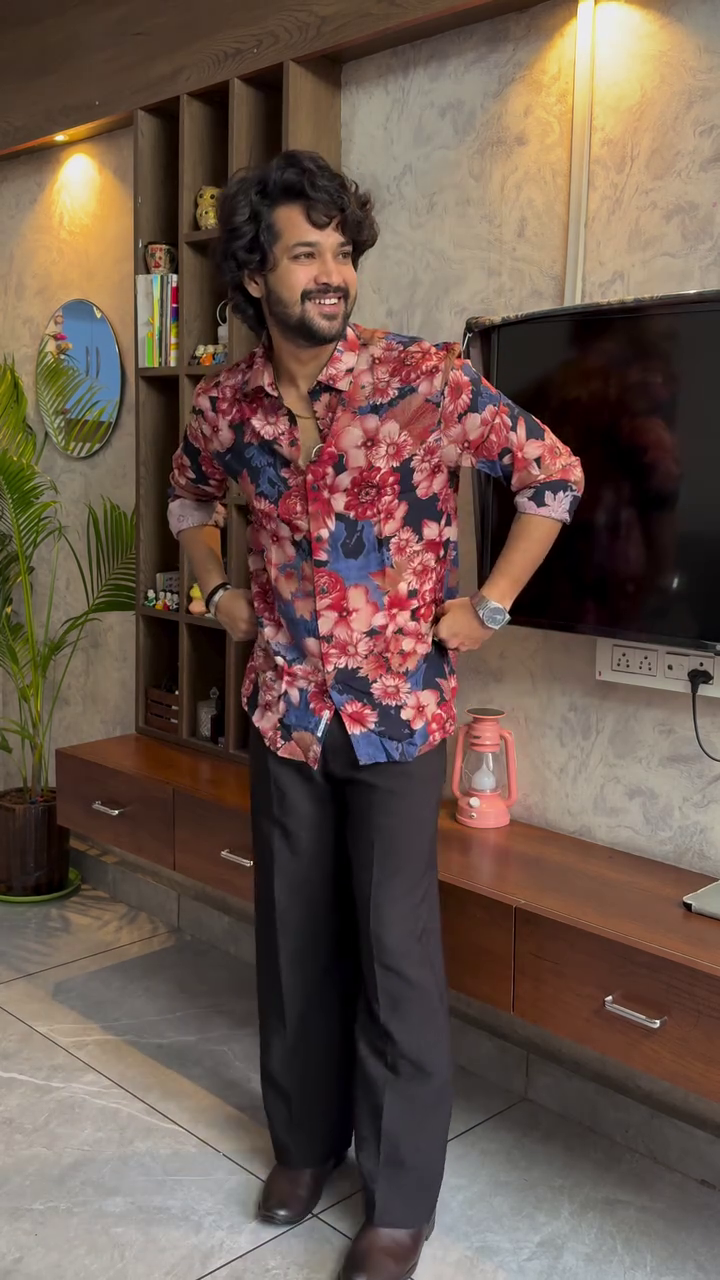 Urban Luxe Abstract & Floral Print Men’s Shirt