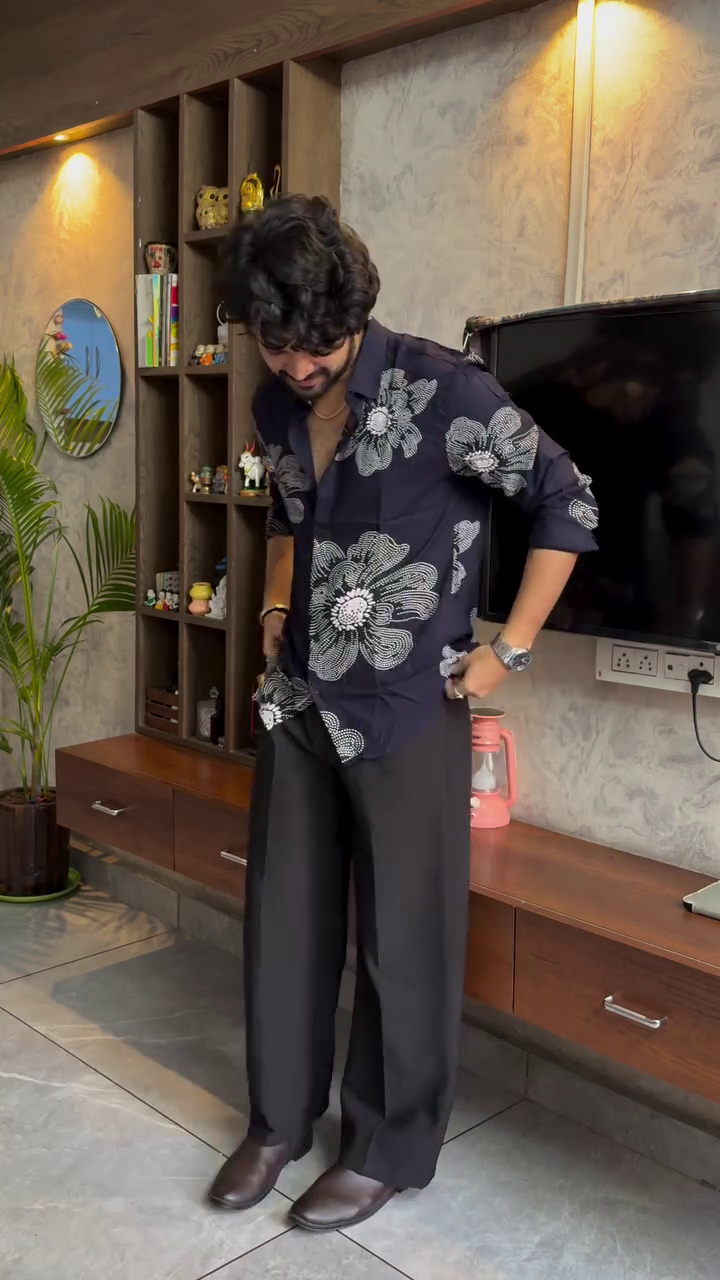 Urban Luxe Abstract & Floral Print Men’s Shirt