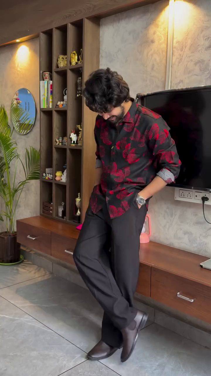 Urban Luxe Abstract & Floral Print Men’s Shirt