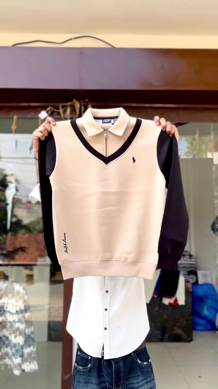 Elite Polo-Neck Layered Sweater Vest for Men | Premium Winter Essential