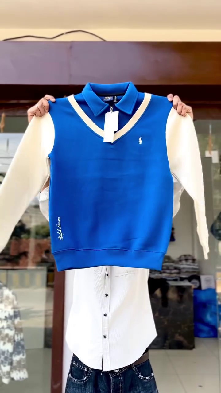 Elite Polo-Neck Layered Sweater Vest for Men | Premium Winter Essential