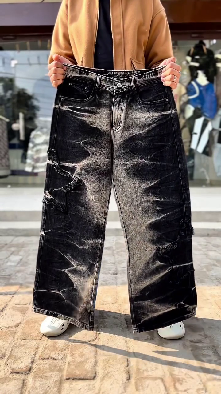 Urban Rebel Wide-Leg Denim Jeans for Men | Streetwear Statement Fit