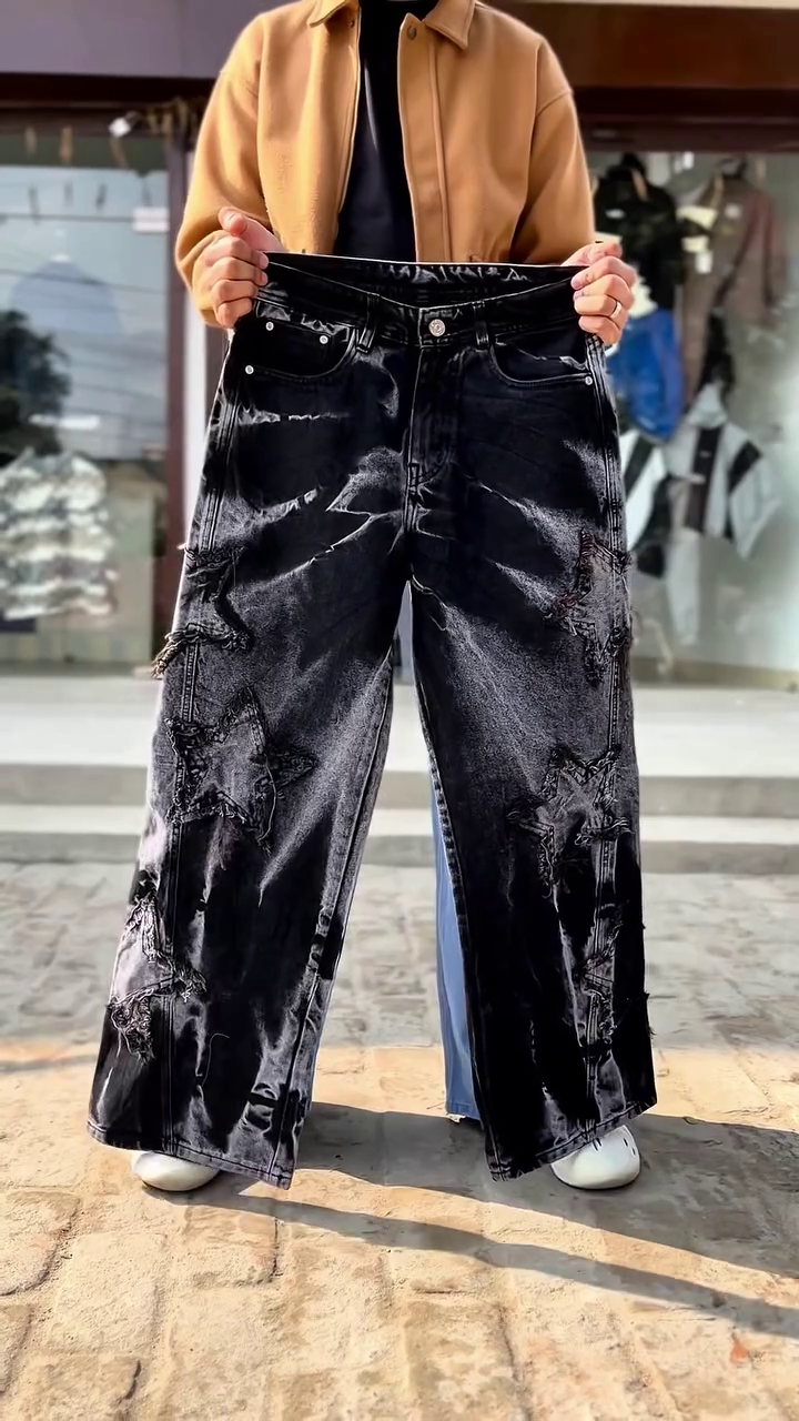 Urban Rebel Wide-Leg Denim Jeans for Men | Streetwear Statement Fit