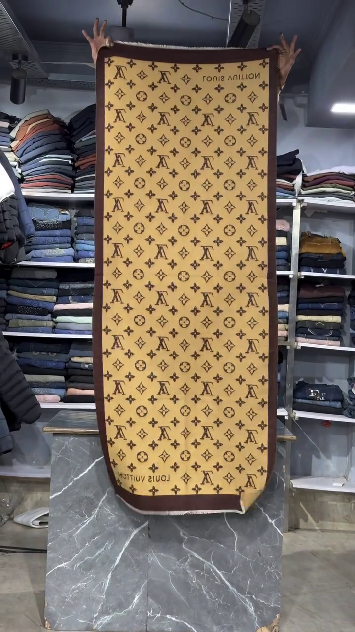 Luxury Monogram Soft Stole – Elegant Pink Designer Wrap