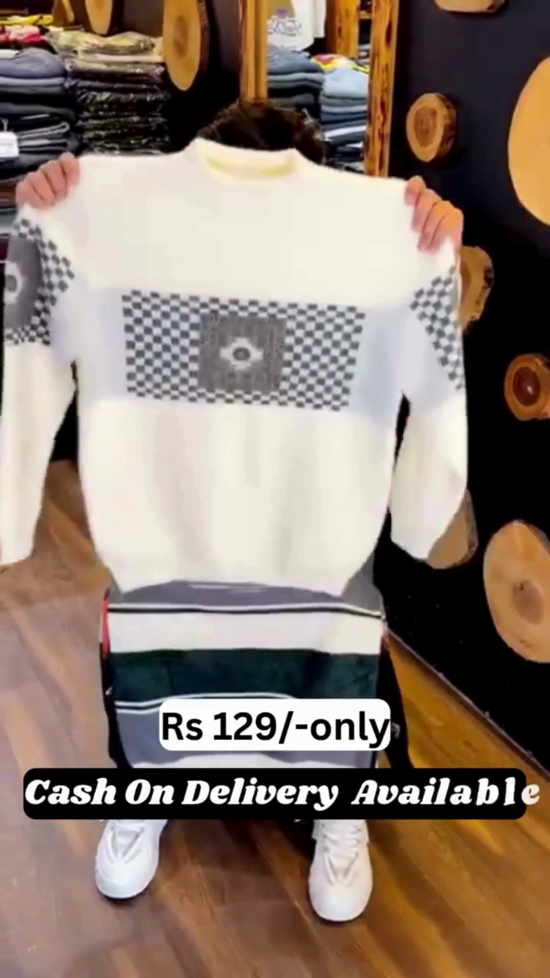 Classic Checker Panel Winter Sweater – Warm , Stylish , Budget Friendly