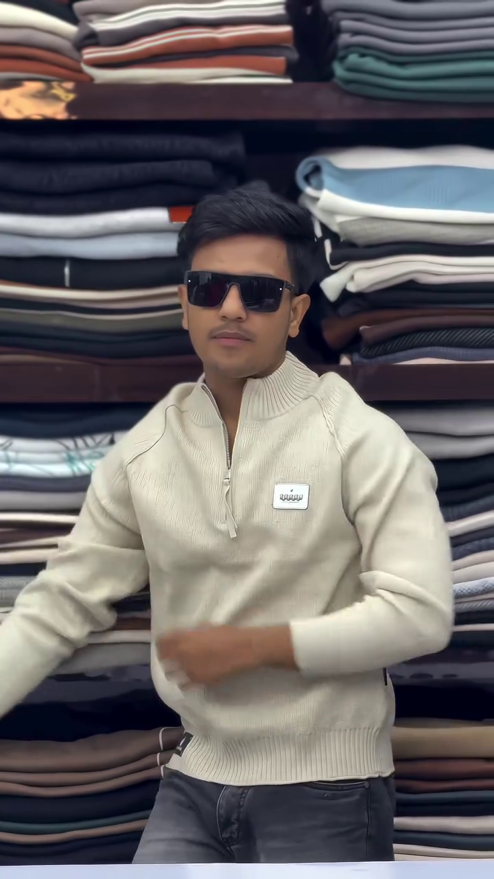 premium quality knit fabric Half-Zip Knit Sweatshirt ✨