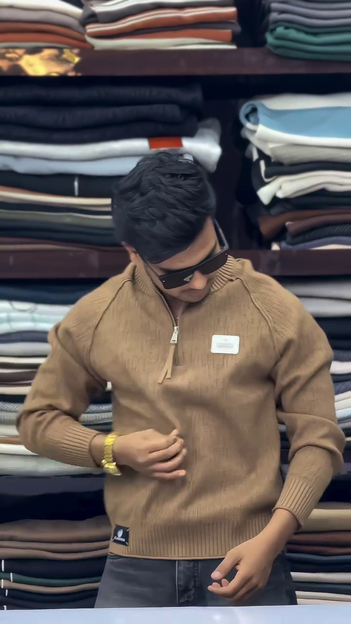 premium quality knit fabric Half-Zip Knit Sweatshirt ✨