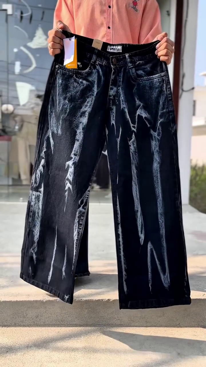 Midnight Storm Acid-Wash Straight Fit Jeans