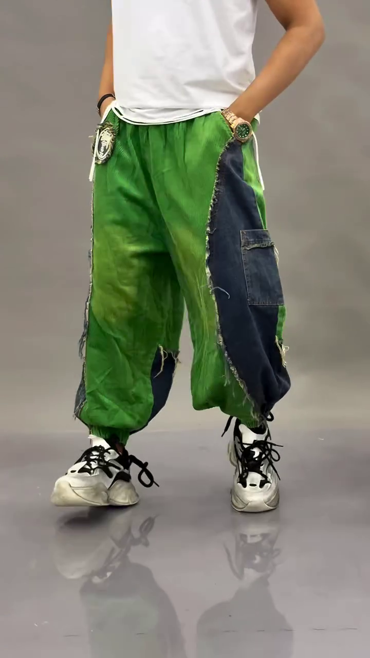 Patchwork Fusion Jogger Pants