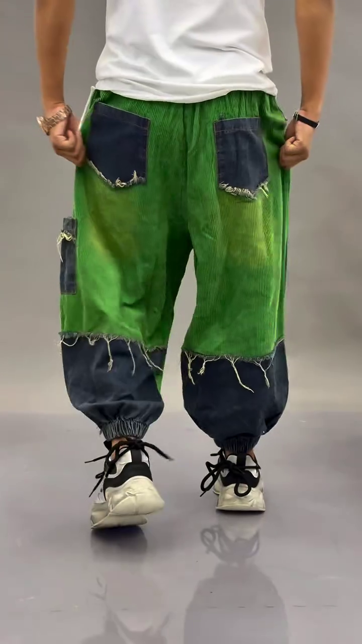 Patchwork Fusion Jogger Pants