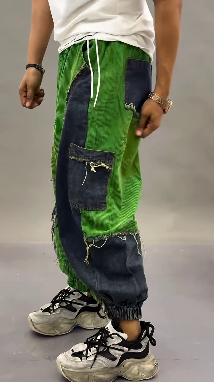 Patchwork Fusion Jogger Pants