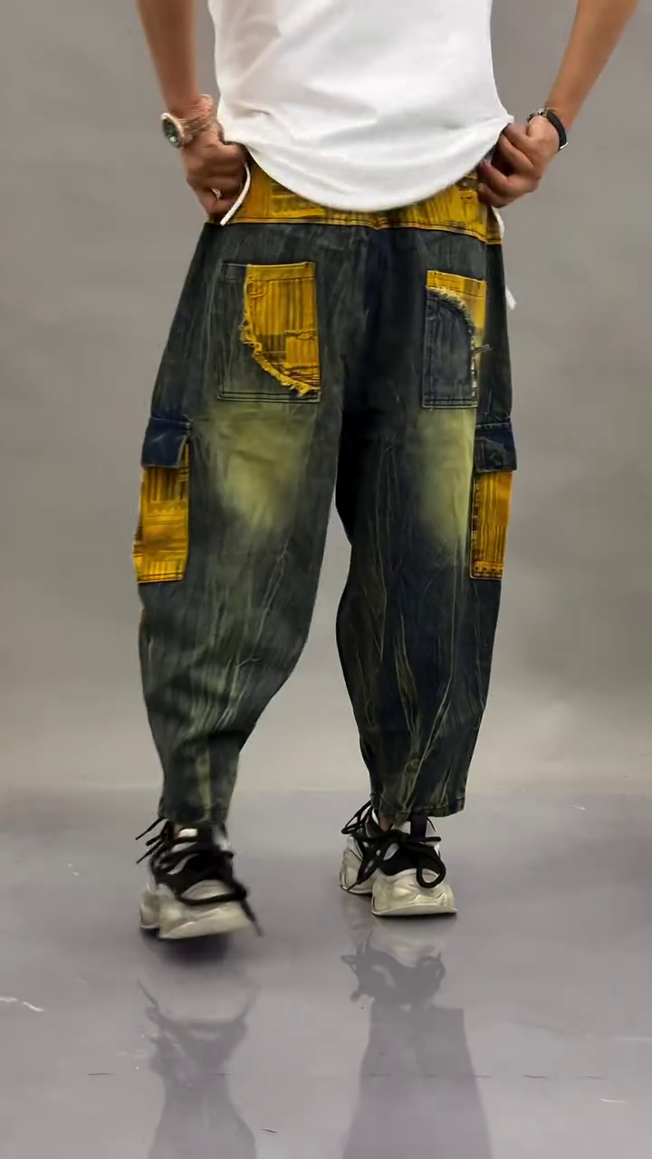 Patchwork Fusion Jogger Pants