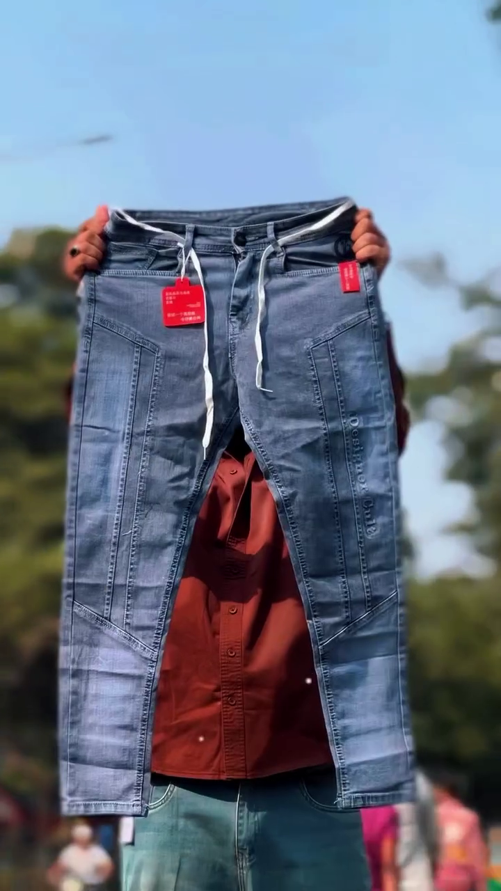 Black Designer Panel Jeans with Modern Stitch Detailing