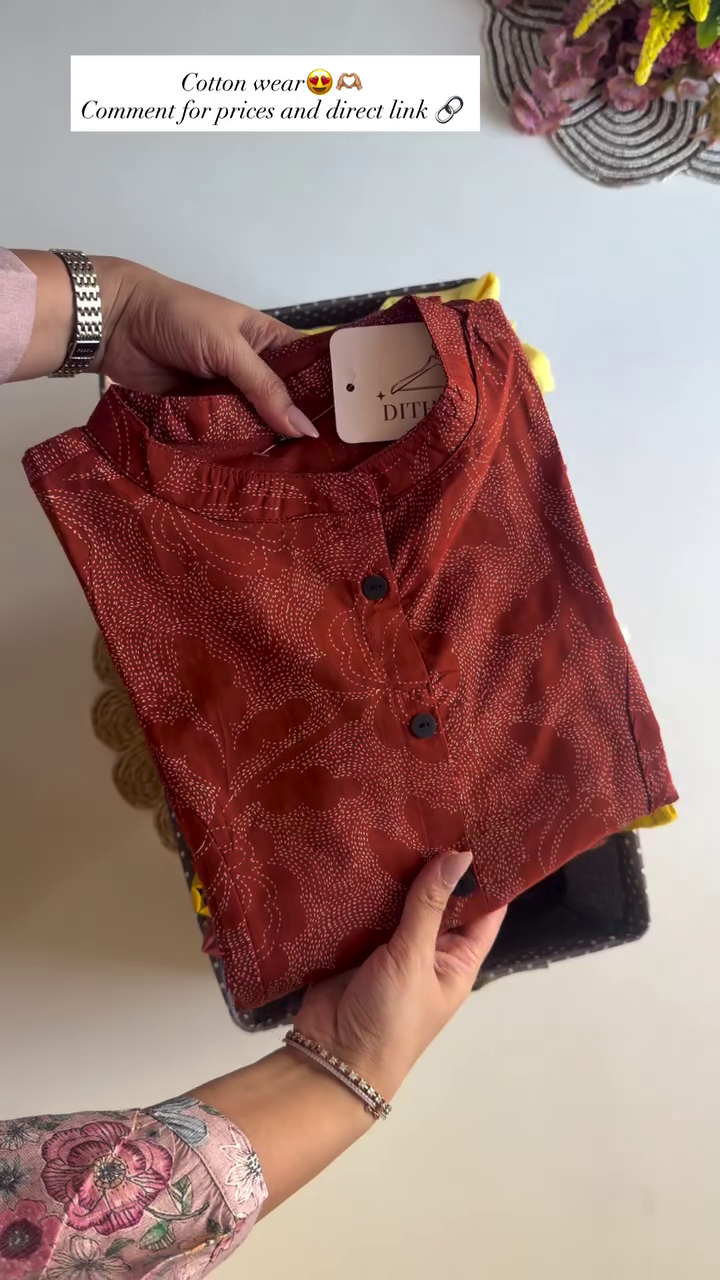 Pink Floral Top with White Pants