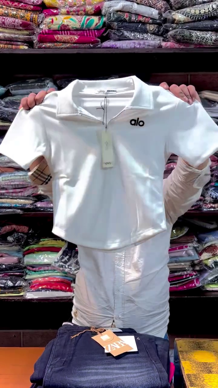 Sunshine Zip-Collar Polo T-Shirt