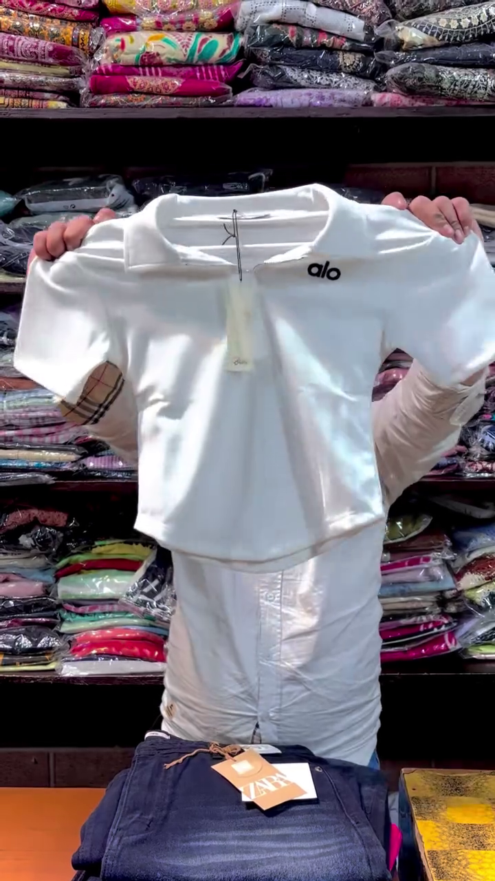 Sunshine Zip-Collar Polo T-Shirt