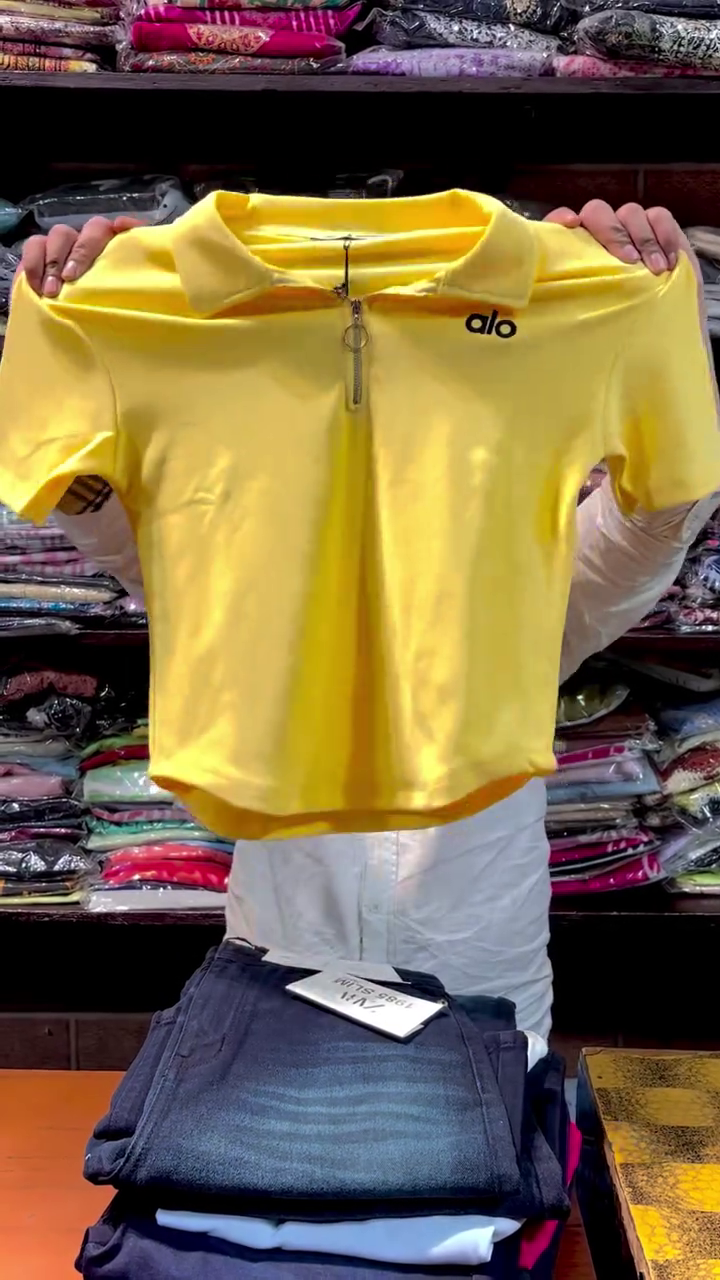 Sunshine Zip-Collar Polo T-Shirt