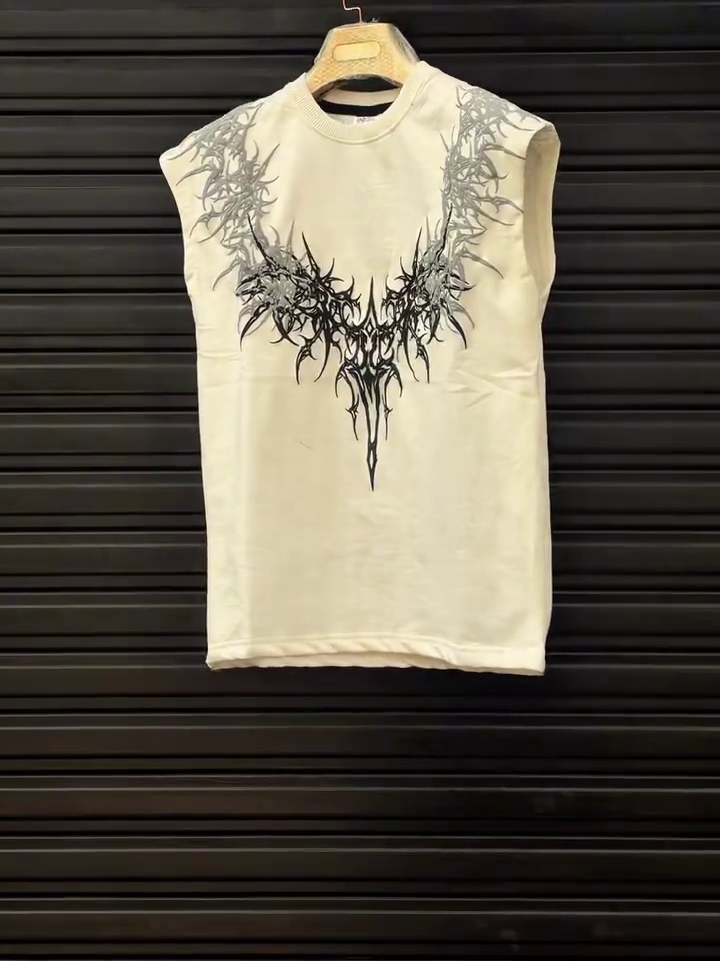 Sleeveless Graphic Streetwear T-Shirt