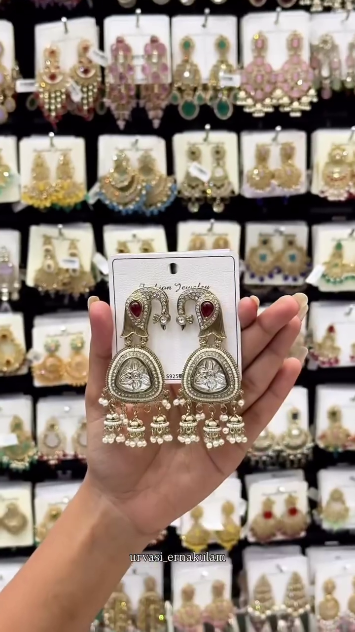 Red Stone Traditional Earrings