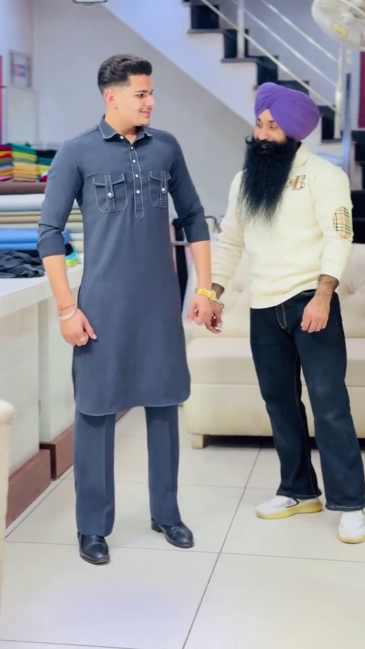 Modern Grey Kurta Pajama