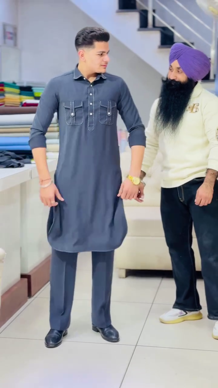 Modern Grey Kurta Pajama