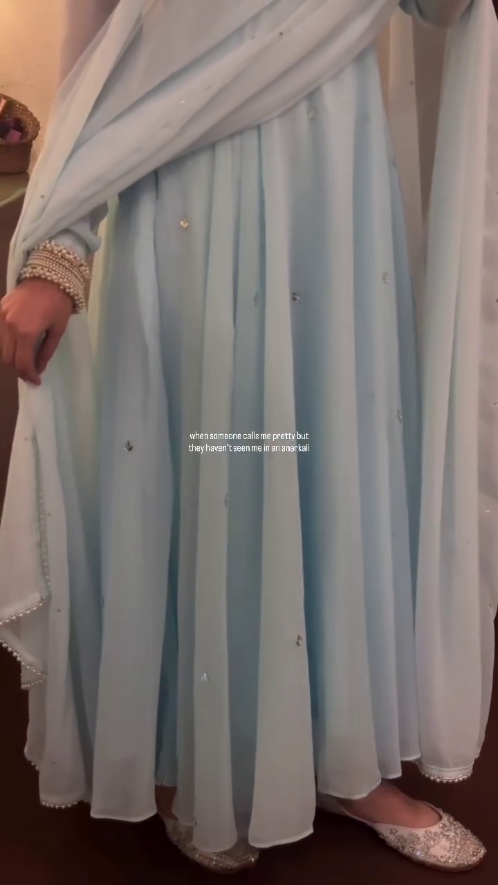 The Timeless Beauty of a Powder Blue Anarkali