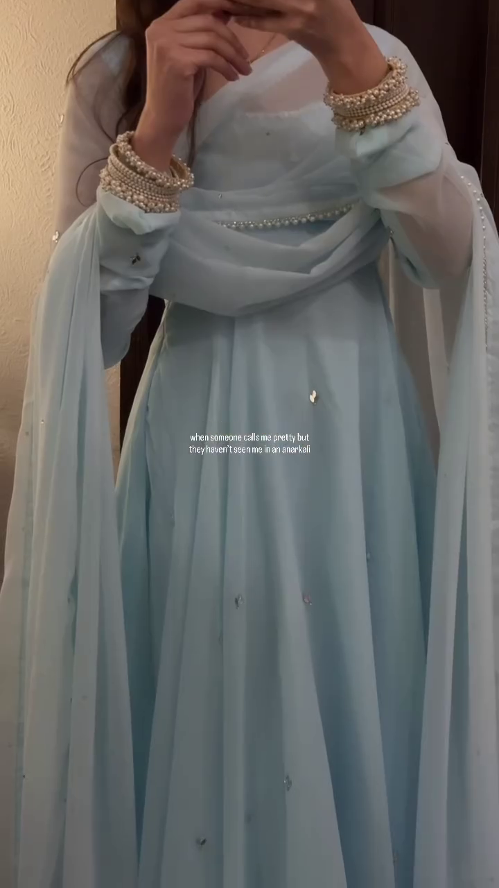 The Timeless Beauty of a Powder Blue Anarkali