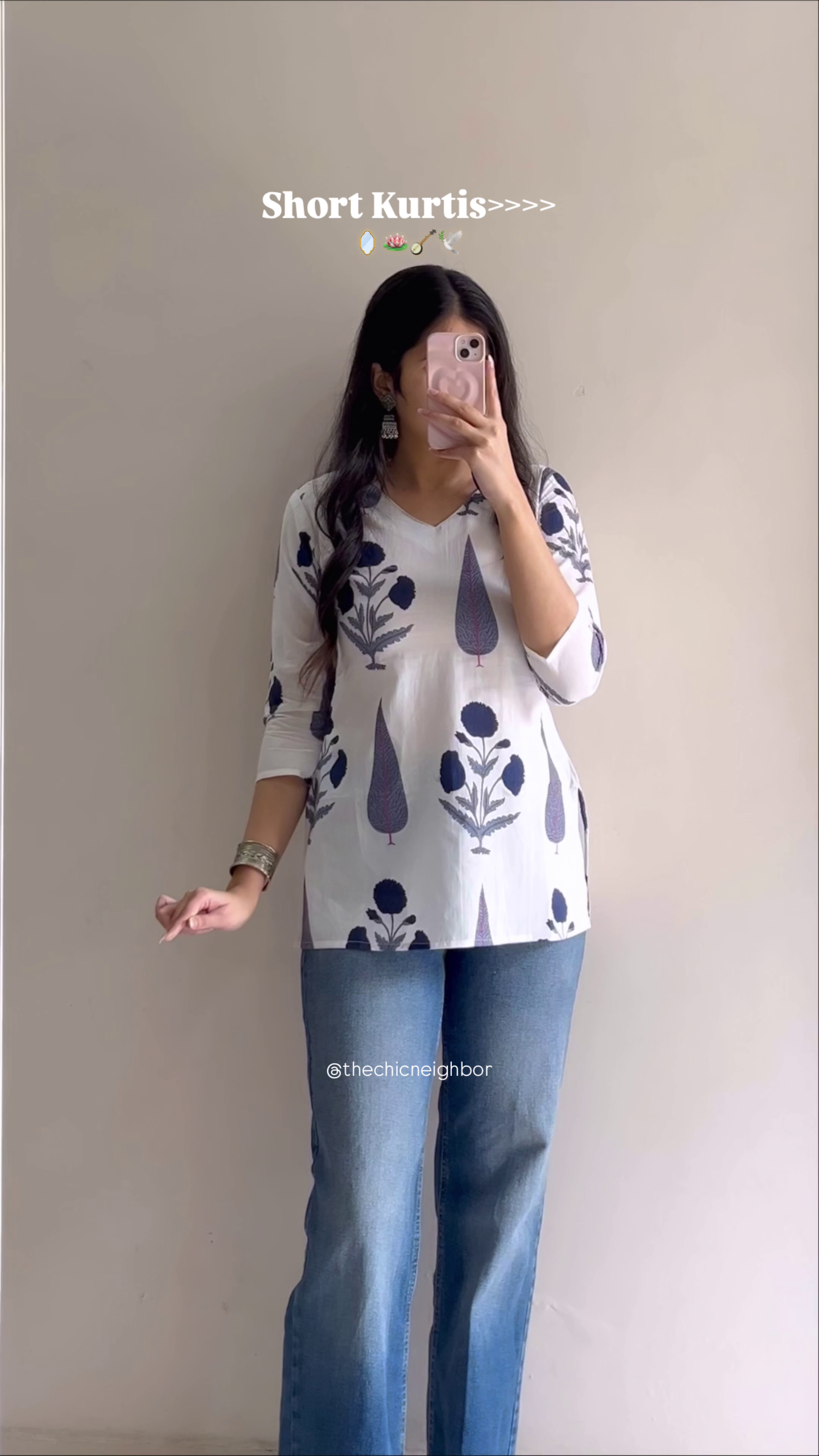 Stylish Navy Blue Short Kurti for Women