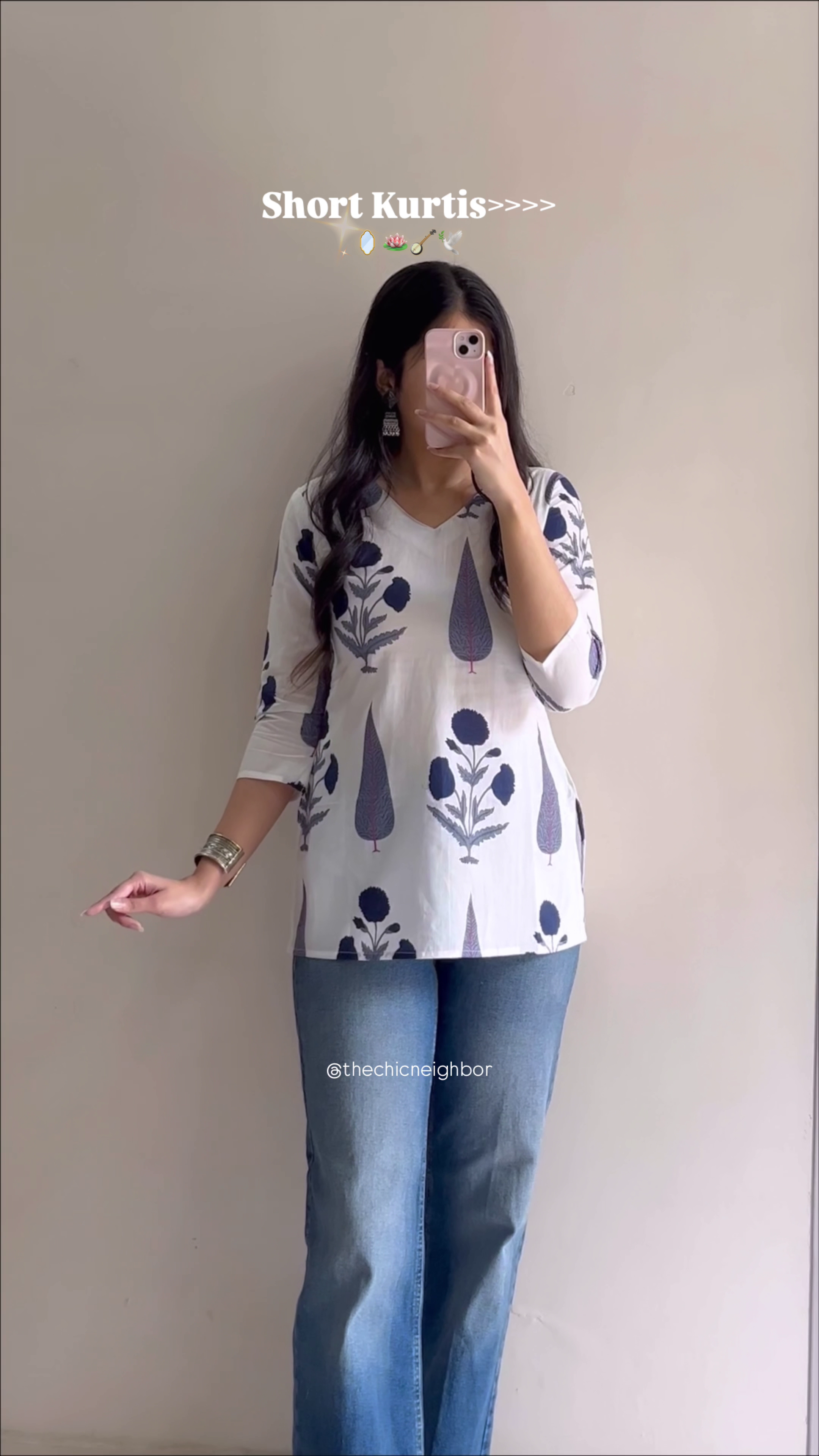 Stylish Navy Blue Short Kurti for Women