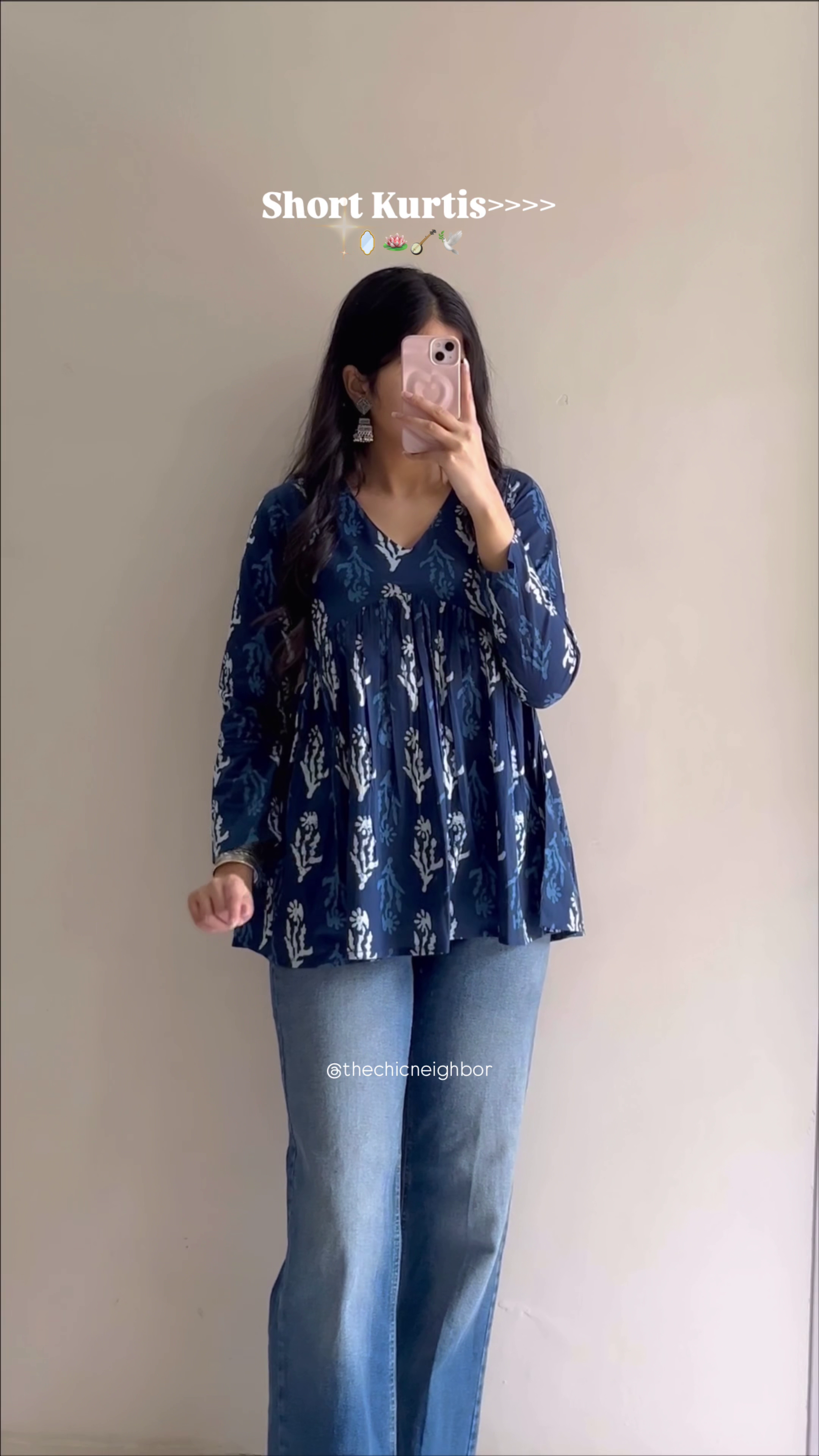 Stylish Navy Blue Short Kurti for Women