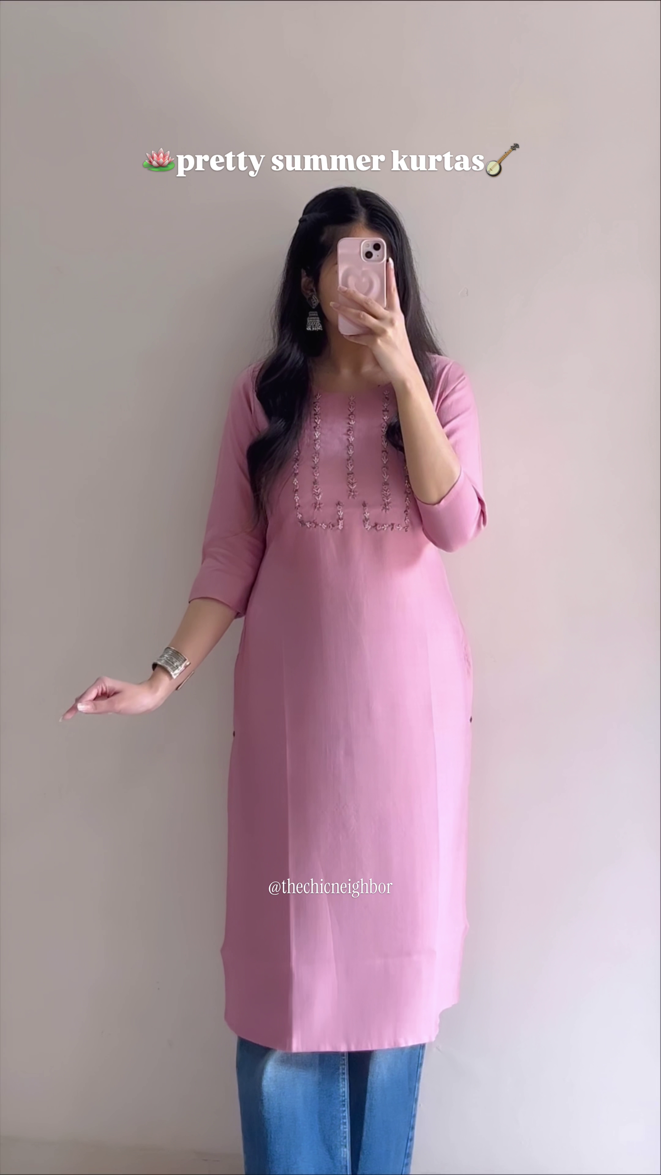Elegant Pink Summer Kurta for Women