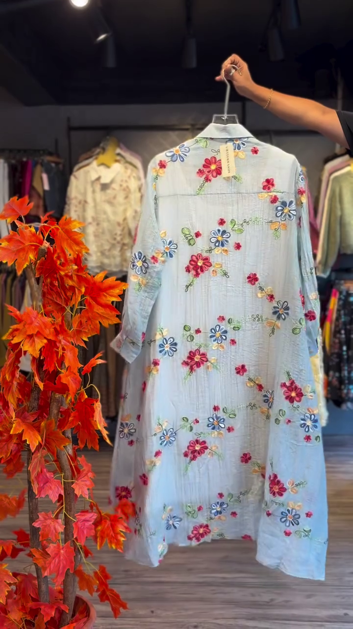 Elegant Floral Embroidered Shirt Kurta for Women