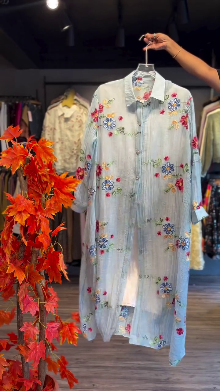 Elegant Floral Embroidered Shirt Kurta for Women