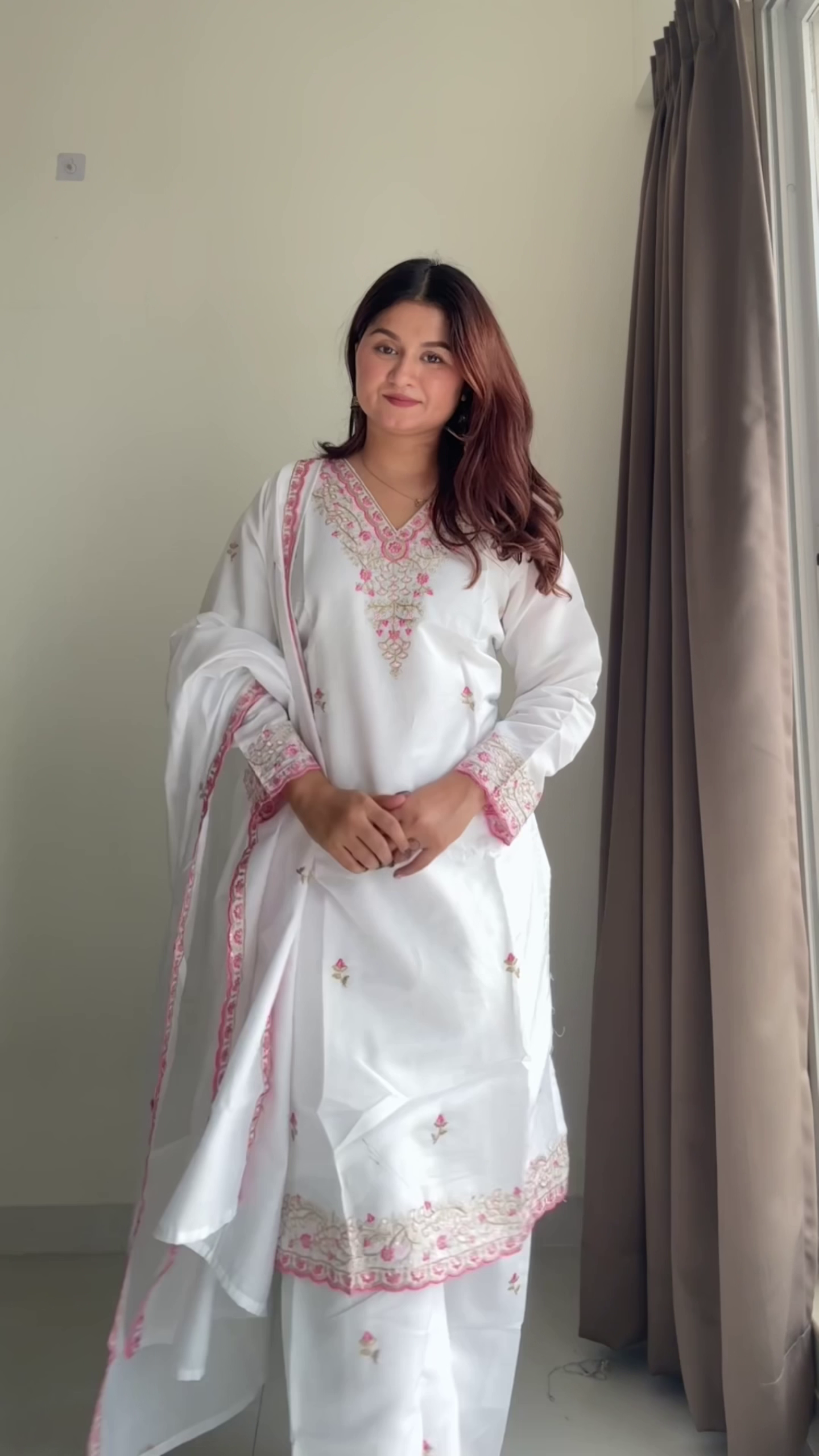 Elegant Black Embroidered Ethnic Suit with Lavender Accents