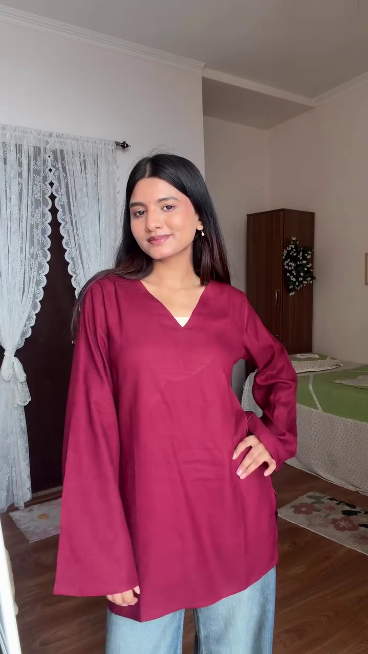 Elegant Pastel Floral Short Kurti