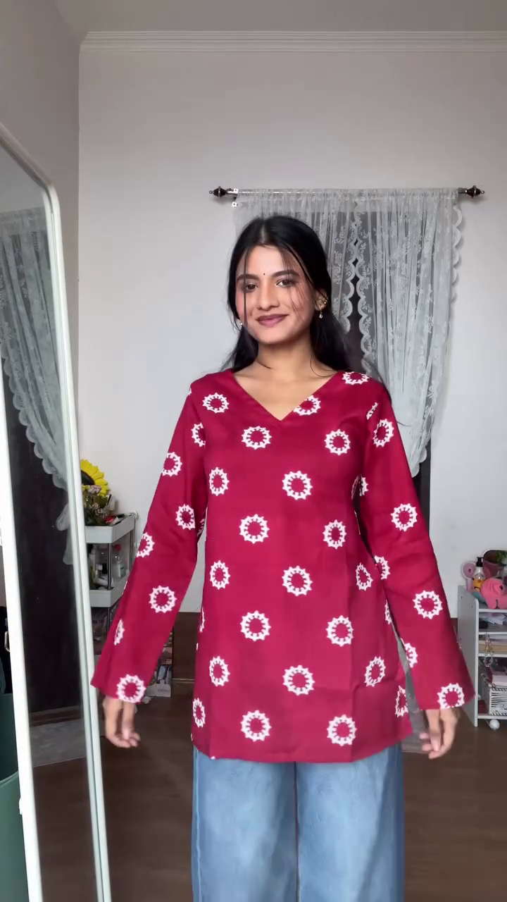 Stylish Black Printed Short Kurti