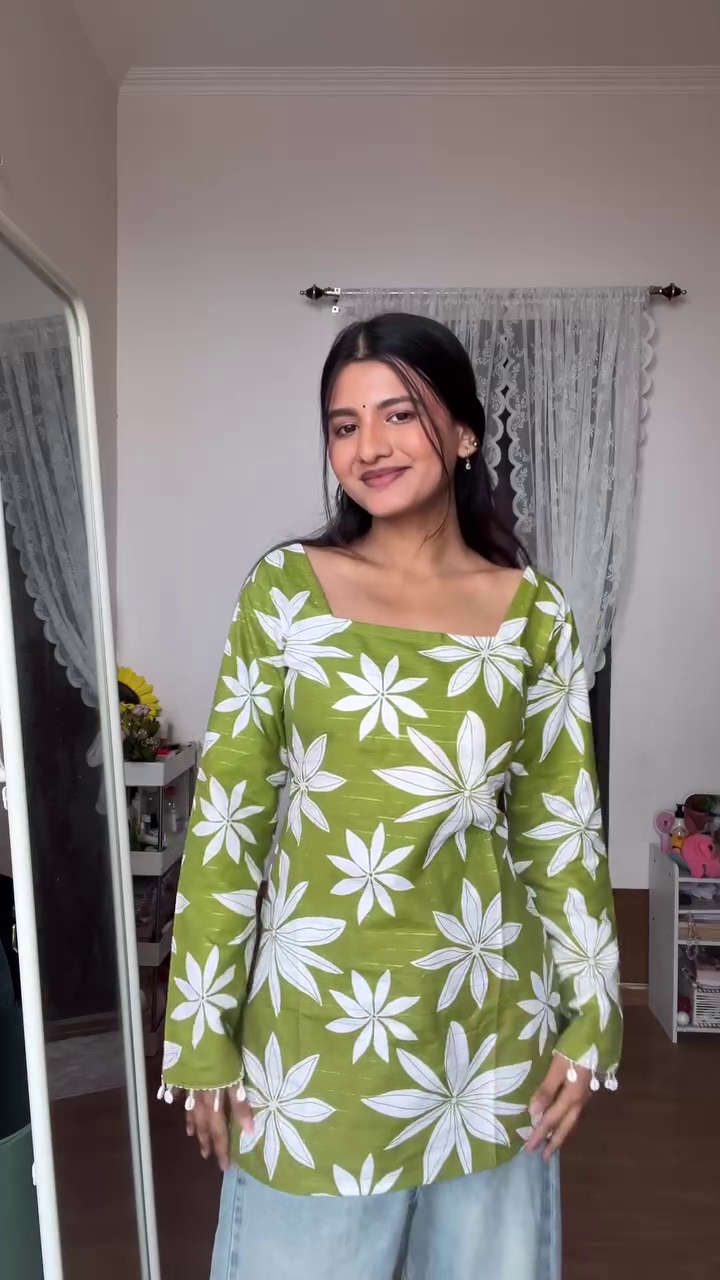 Stylish Black Printed Short Kurti