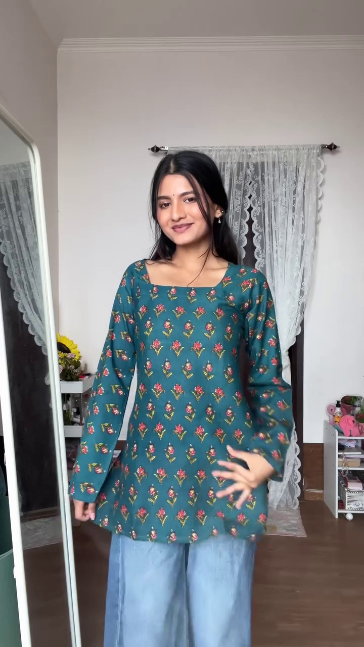 Stylish Black Printed Short Kurti