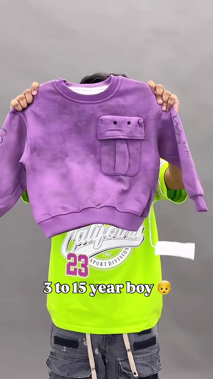 Boys Black Streetwear Sweatshirt