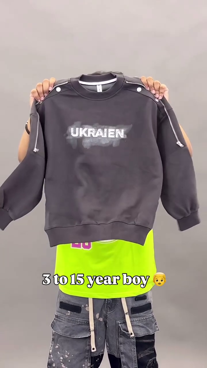 Boys Black Streetwear Sweatshirt