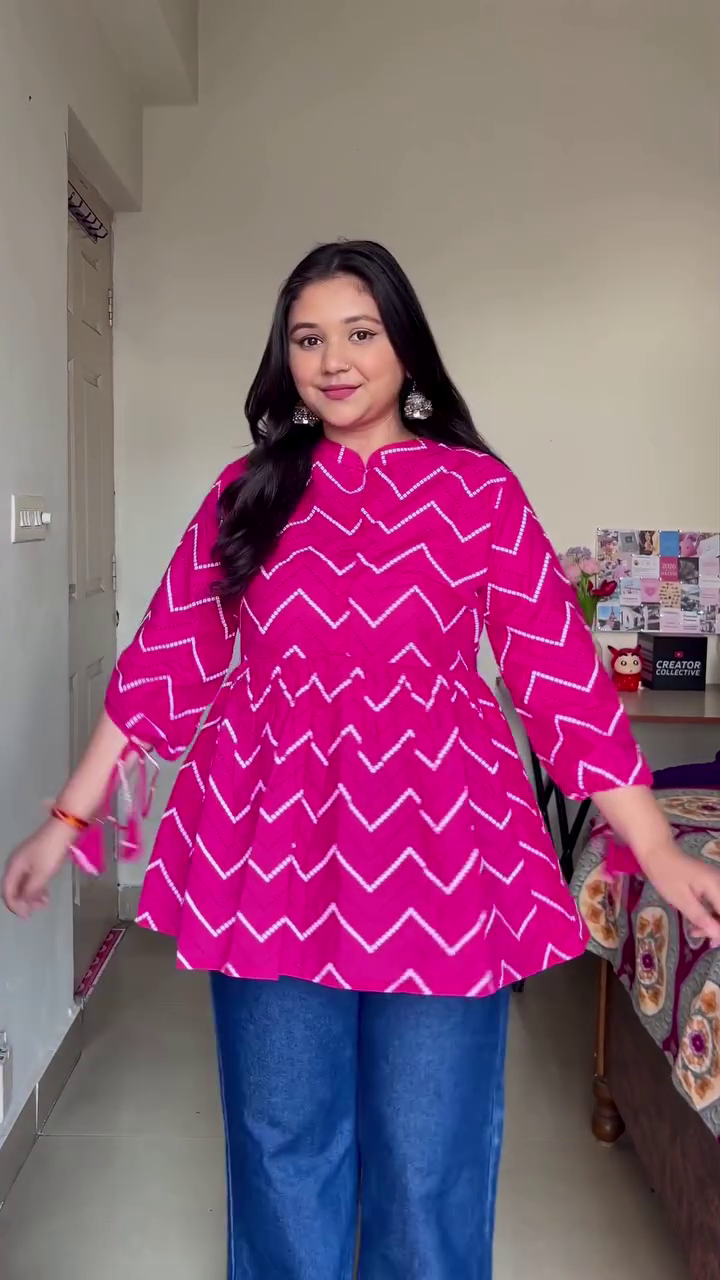 Pink  Floral Peplum Top