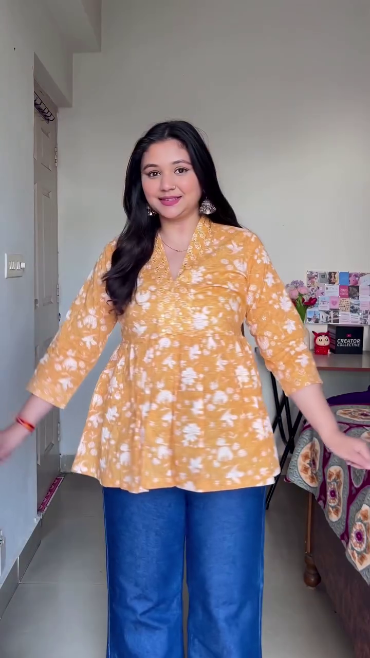 Pink  Floral Peplum Top