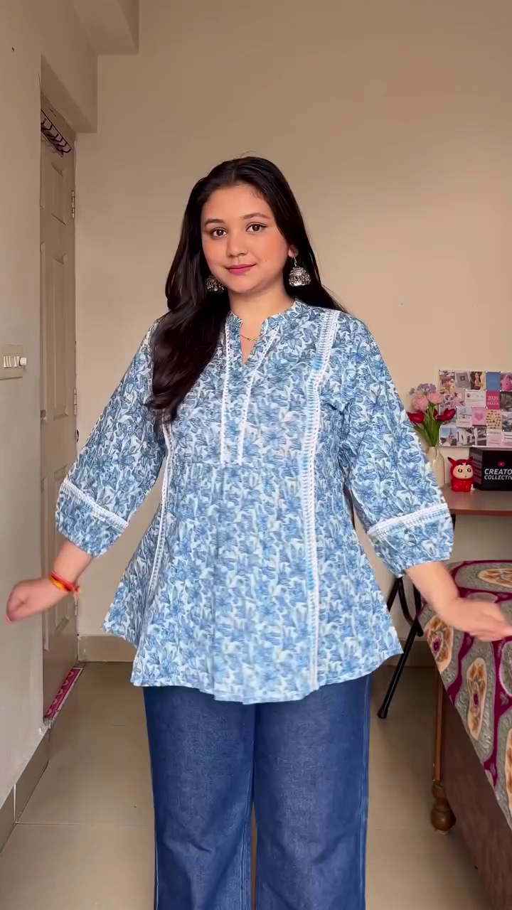 Pink  Floral Peplum Top