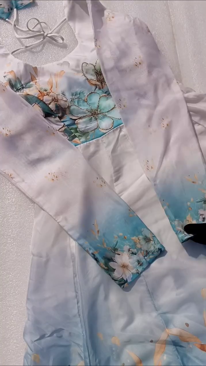 Floral Printed White Dress