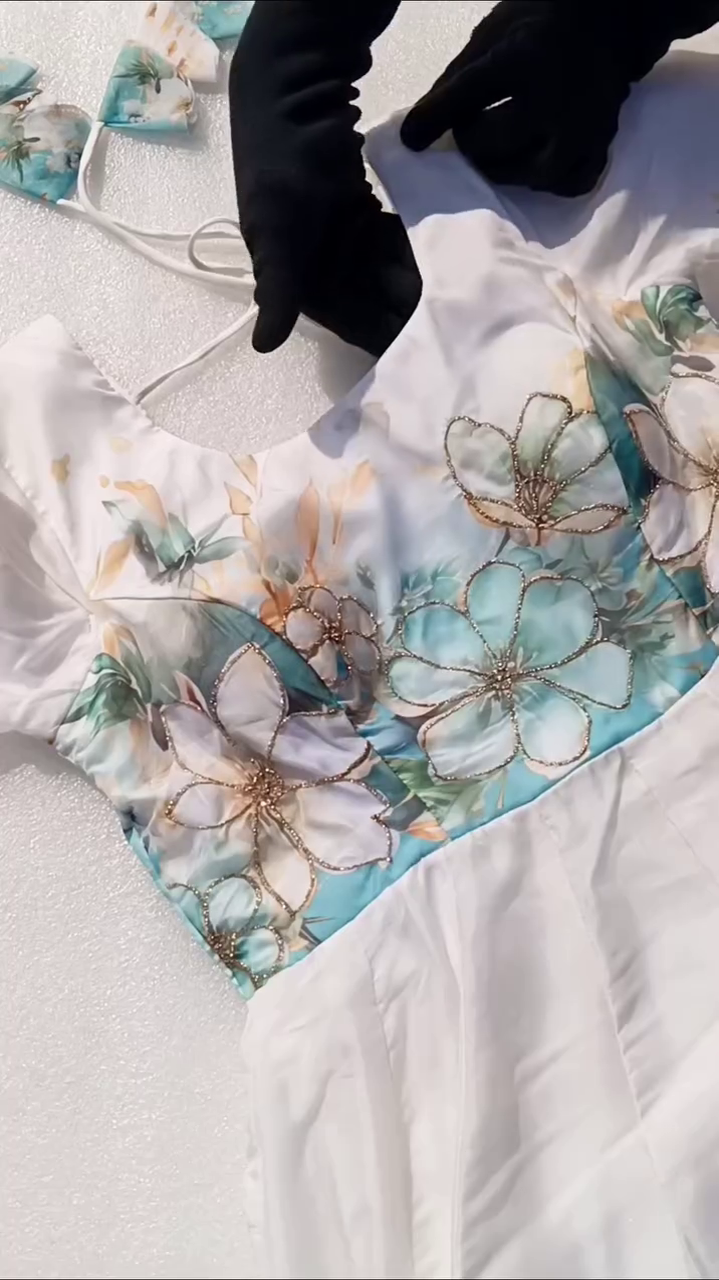 Floral Printed White Dress